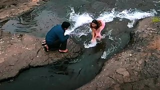 Indian pair celebrating their anniversary in bedroom