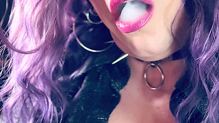 Cute Goth Tina Snua Smoking A Cork 100 Cigarette With Lots Of Dangles - Smoker BBW