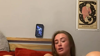 Watch this horny tattooed teen can't stop trembling as her fingers slides in deeper