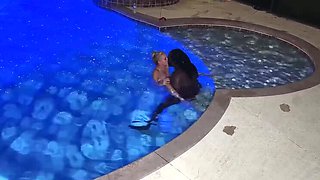 Petite Blonde Bella Bare Double Penetrated by Two Black Guys