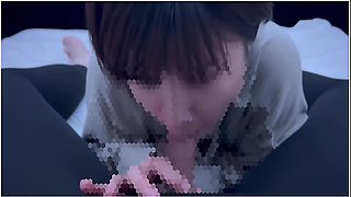 Short-cut College Student With Dark Hair Gets Oral Ejaculation In A Thick Blowjob And A Lot Of Sperm