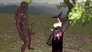 Sexy Witch With Big Tits Nailed By a Monster Cock