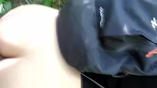 Big Ass Babe In Red Leggings Takes Raw Anal On Bike In Public Park