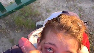 Amateur POINT OF VIEW ginger-haired hard-core face plumbing