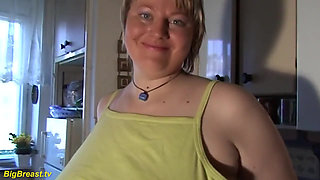 Extreme horny monster boob milf alone at home