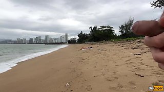 Katty West And Verified Amateurs - Babe Can I Cum On Your Tits? - Public Cock Flashing On The Beach