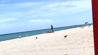 Wild Beach Threesome with Two Horny Sluts