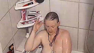 Cam Catches Wife Riding a Dildo in the Shower