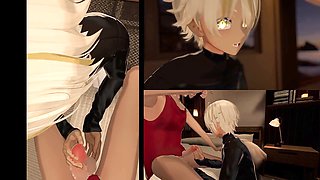 Lovey-dovey sex between two gay guys in a steamy animated scene