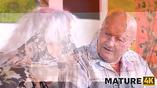 Mature4k. grandpa cant satisfy wifey so she makes move on marvelous waiter
