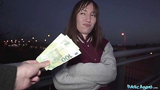 Public agent with a long penis impaled a horny teen gf Kate Quinn