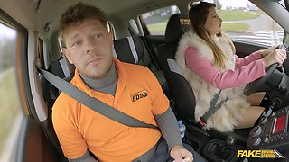 Blonde Driving Passion with Michael Fly in Happy Heat
