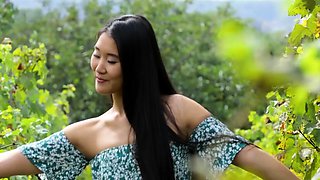 Cute Asian girl passion posing action