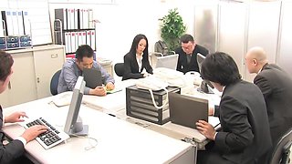 Modest Asian Cutie Gets Gangbanged At Her Workplace