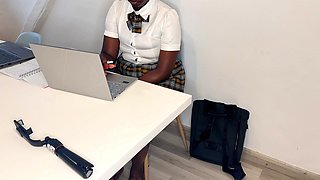 Home tuition, young French schoolgirl came to learn English