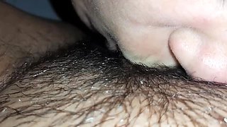 Lesbian Licks Her Clit and Squeezes with Lips Until She Cums in Mouth