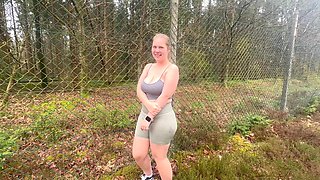 Forbidden Views - a Quickie at the Military Base Fence