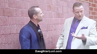 Pervy step-fathers nail each other's young -