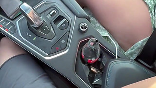 My Girlfriend Jerks Me off in the Car Then Masturbates