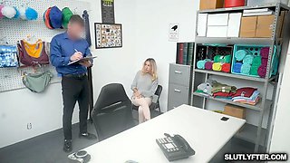 Officer mike leans suspect on the table to nail her twat from behind