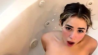 Cute teen bathtub faucet orgasm