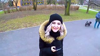 Pickup Blonde Ends With A Blowjob In Public From The First Person