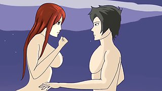 Erza Scarlet gets fucked doggystyle cowgirl while her big tits bounce - Fairy Tale