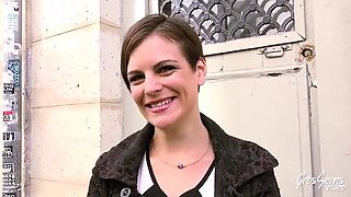 Marie First Time Double Penetration DP Threesome with Big Tits & Blowjob