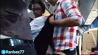 Hot Teen Girl Fucked Hard in Moving Bus - Hindi Audio & Cumshot