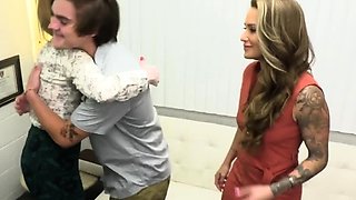 Therapy blowjob threesome with hot milfs