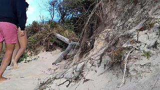 Hot Latina Teen in Bikini Sucks Big Cock on Beach - Public Outdoor Fuck