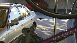 Three lesbian dyke amateur babes use strapon in shower