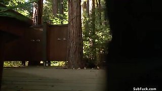 Chanel Preston and Leigh Rose Tied Up and Anal Fucked in the Woods by John Strong