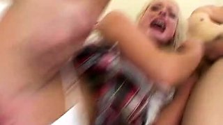 Horny Blonde Get Double Penetration On Threes