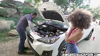 Cecilia's Car Trouble: He Helps, She Rewards Him Exclusively