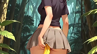 Hentai 2026 !  banana jungle , beautiful student compile .