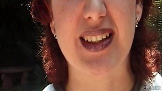 Hot retro beauty sucks stranger's cock