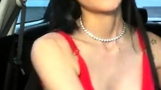 Sexy Fun Outdoors With Brunette Babe