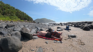 Whispers on a Wind-Kissed Shore Ebony Swan rides white dick...HARD