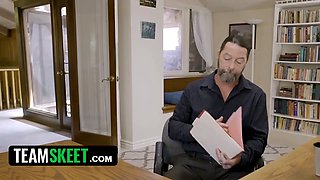 Perfect bootied stunner joins perv squad and pleases her boss and his customers anytime and anywhere