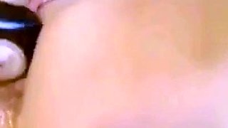 Beer Bottle in Her Ass and Pussy on Webcam