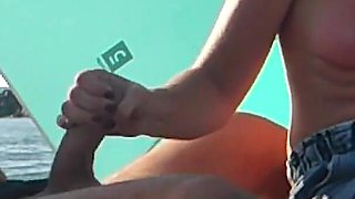 Flashing My Cock in Front of Everyone in Public Beach and My Stepdaughter Helps Me Cumshot - Real Sex Risky