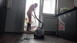 Sexy Wife - Vacuum Living Room Hot Latin Brunette Hairy Pussy