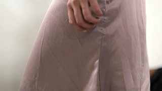 Sexy Girl Wearing Skirt From Behind