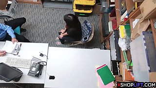 Hot teen thief fucked by a security guard to avoids jail