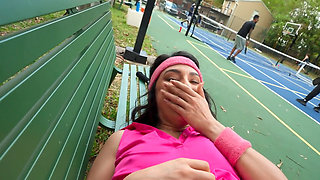 Erotic pickleball babe seduced and creampied by boy with fat cock