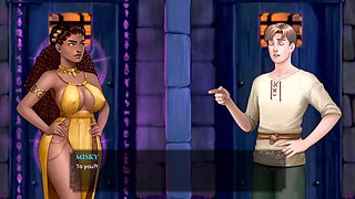 Cartoon sex simulator featuring a legendary big-busted elf and her youthful butt