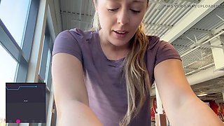 Nadia Foxx gets hot and horny at the gym, then has an orgasm on the stairmaster!