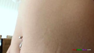 Petite Thai teen swallows cum after oral sex