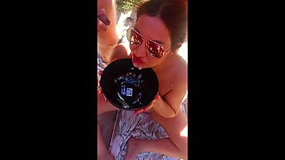 Massive Bukkake at Le Cap D'agde, Used by Strangers and Cuckold Ending with My Husband